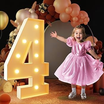 Amazon.com: imprsv 3FT Light Up Numbers, Marquee Numbers 4